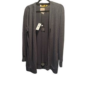 NWT’s Women’s size Large Gray Chaser cardigan with cut-outs